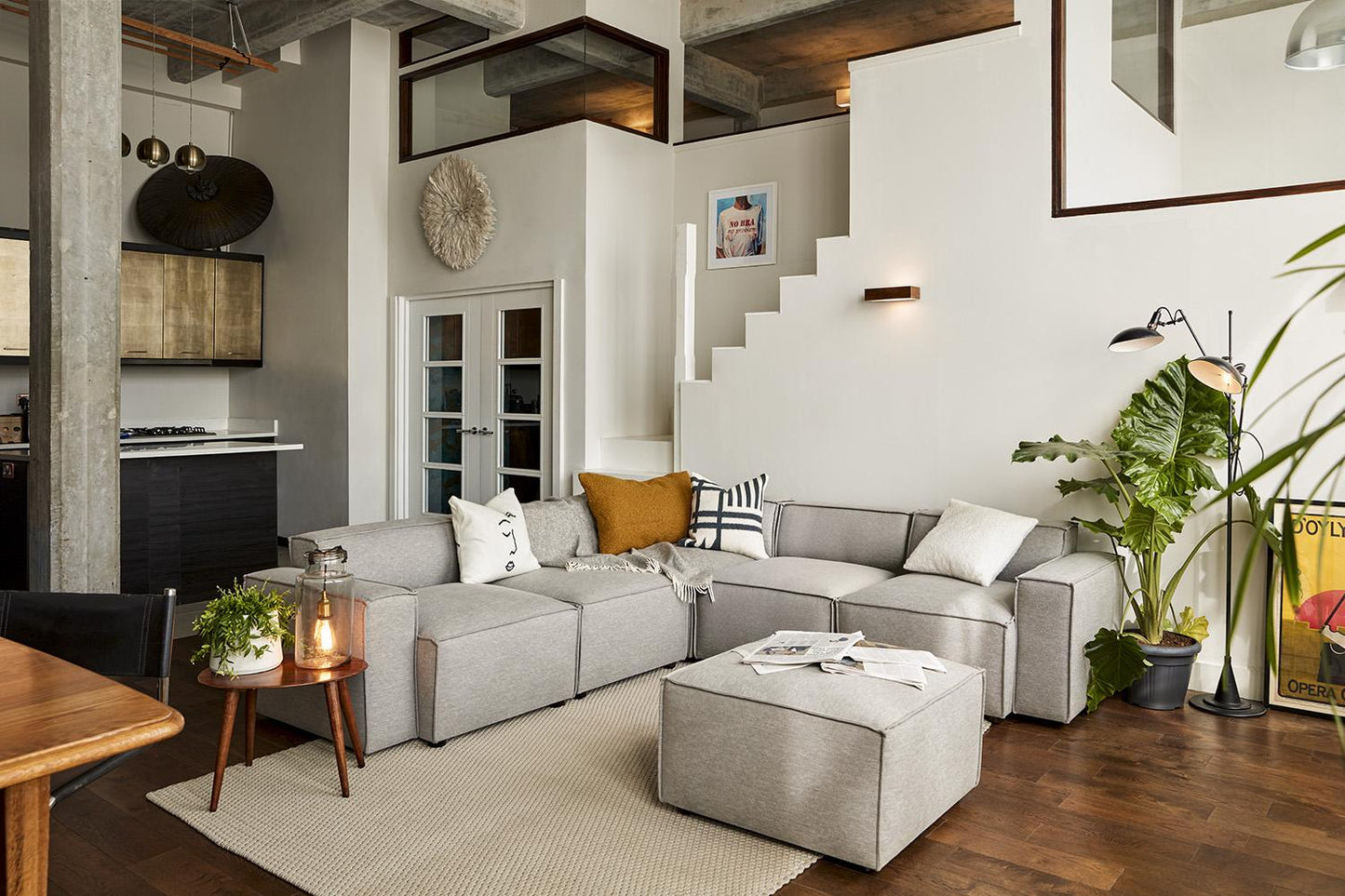 Ecksofa Model 03 mit Polsterhocker