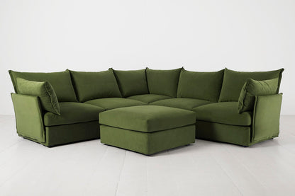 Vine Image 1 - Model 06 Corner Sofa with Ottoman in Vine Front View