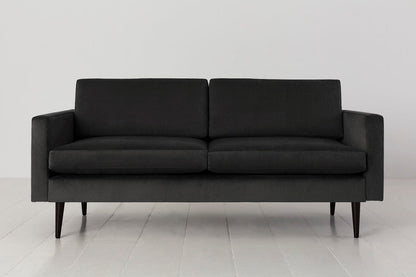 Charcoal image 1 - Model 01 2 seater in Charcoal Velvet Front View